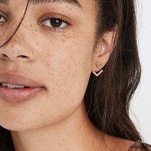 Madewell Gold-Plated Brass Arrow Ear Jacket Stud Earrings